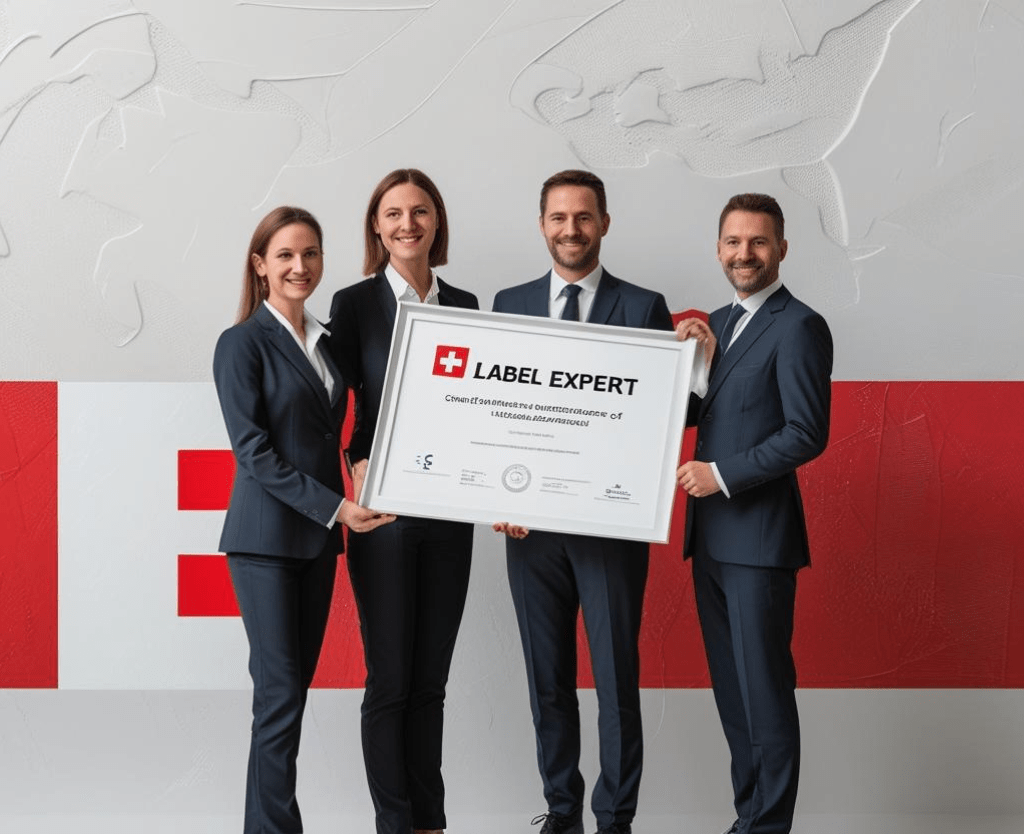 Team Entreprise en Suisse arborant fièrement un certificat entreprise Label Expert 2025